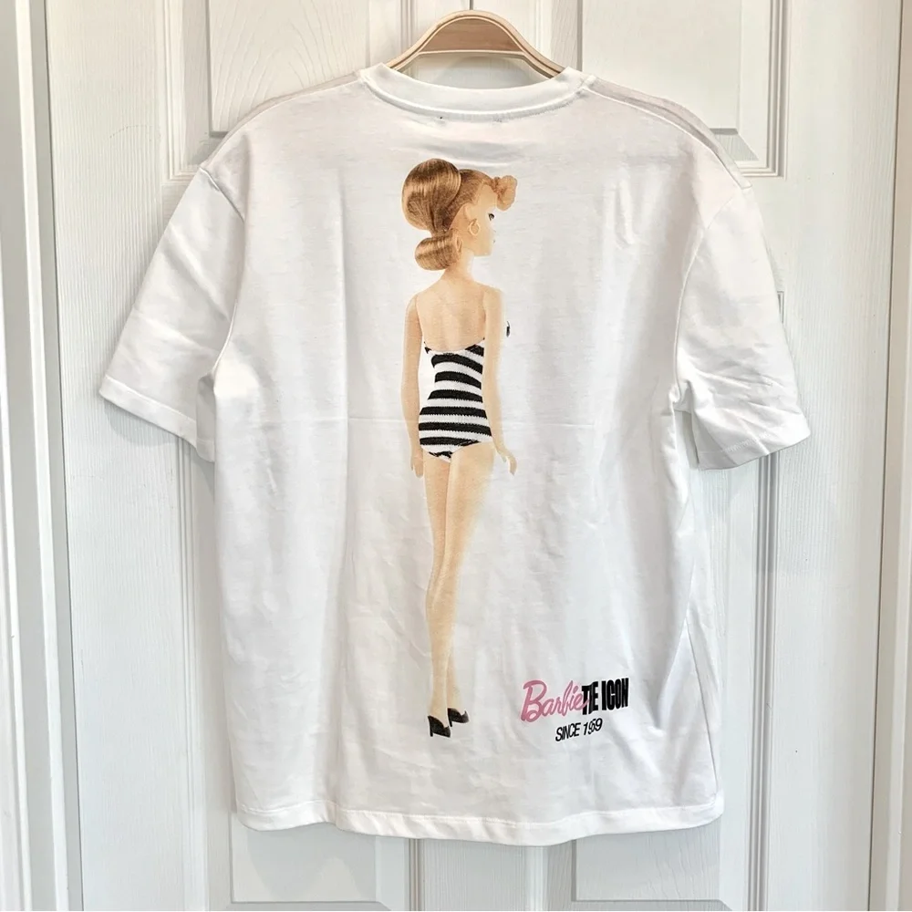 [🌟 PRICE FIRM] ZARA Barbie Striped Swimsuit Graphic T-Shirt Short Sleeves Tee - Picture 5 of 12